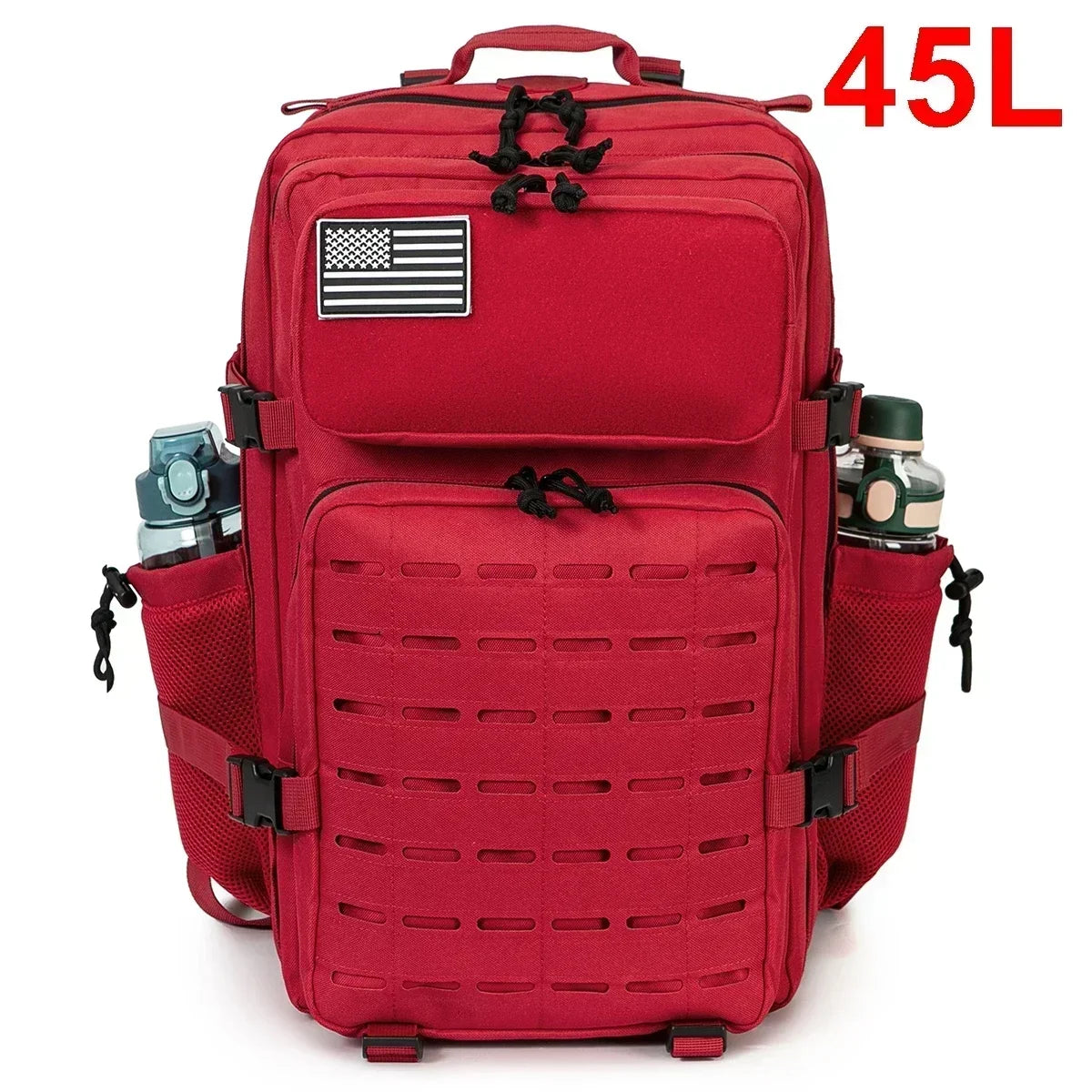 25L/ 45L Tactical Backpack Heavy Duty Camping Hiking Travel Commute School Rucksack With Bottle Holder