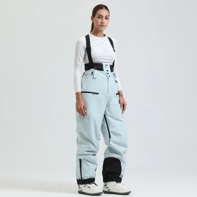 New Ski Pant Solid Snow  Women Windproof Waterproof Snow Pants Warm Breathable Thickened Winter Outdoor Snowboarding Trousers