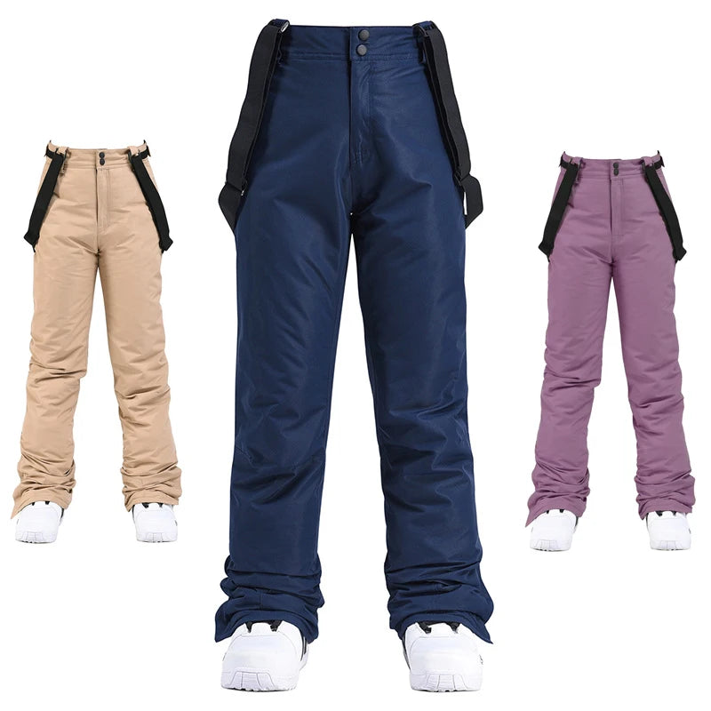 Women Winter Pant High Quality Men Thick Warm Skiing Pants Windproof Waterproof Suspender Trouser Snow Snowboard Plus Size Pants