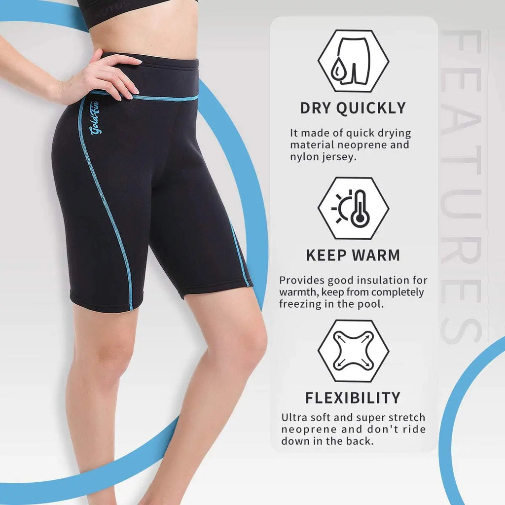 Women's Neoprene Shorts 2 mm Diving Shorts Keep Warm Suitable for Aerobic Surfing Swimming Cold Water Sports Sauna Sweat