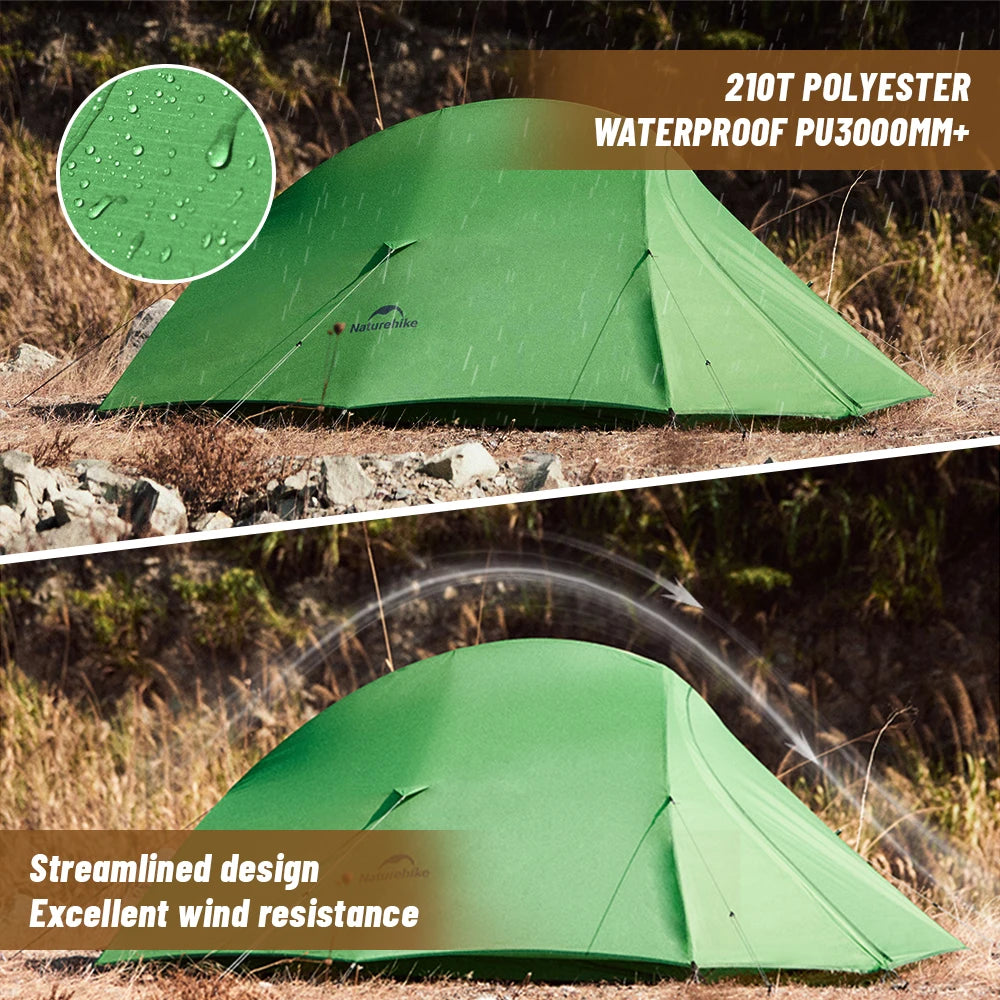Naturehike 2024 New Cloud Base Tent Ultralight Waterproof Large Foyer Shelter Tent Travel 1-2 Person Portable Camping Tents