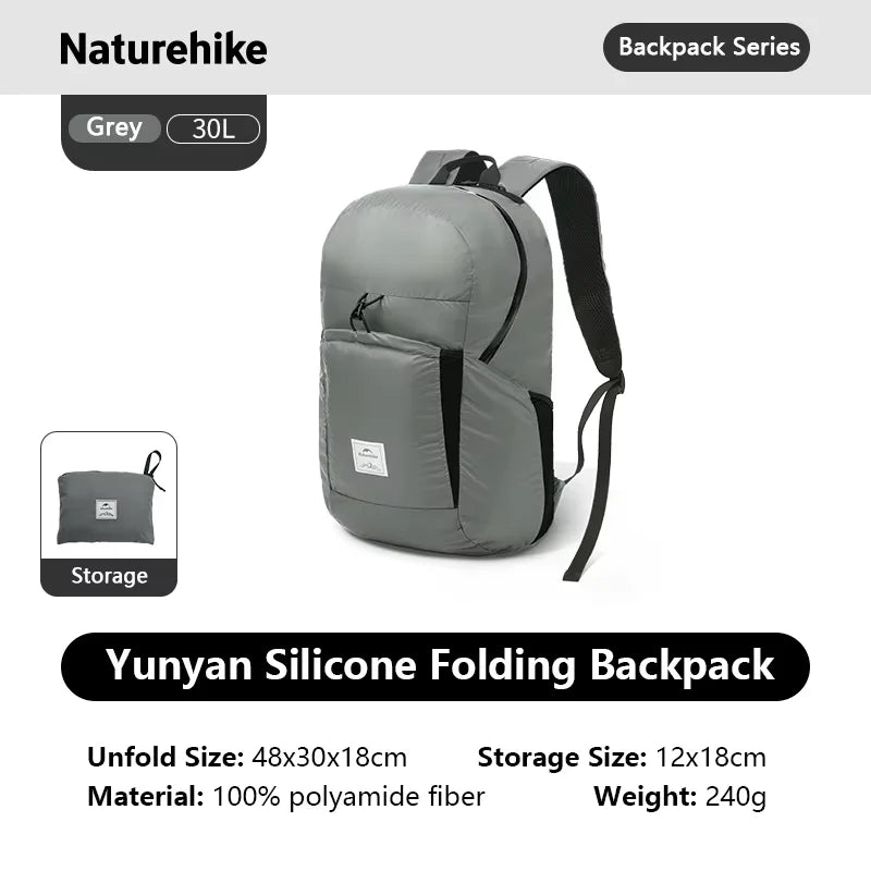 Naturehike Cloudy Goose 18L 22L Silicone Folding Backpack Lightweight Portable Waterproof Bag Outdoor Hiking Shoulder Skin Bags