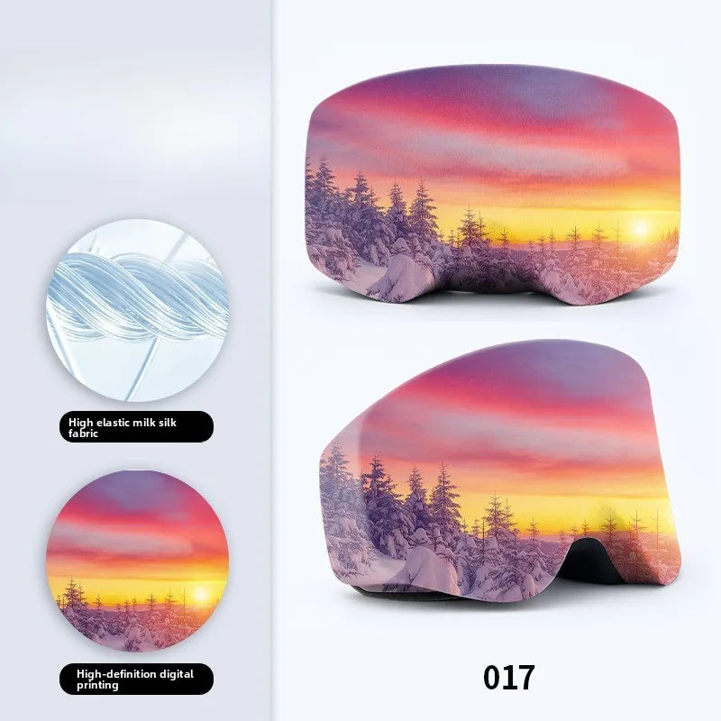 1/2/4/6Pcs Ski Goggles Protective Cover Fashion Snow Mountain Starry Print Portable Dust-proof Scratch-Proof Ski Eyewear Cover