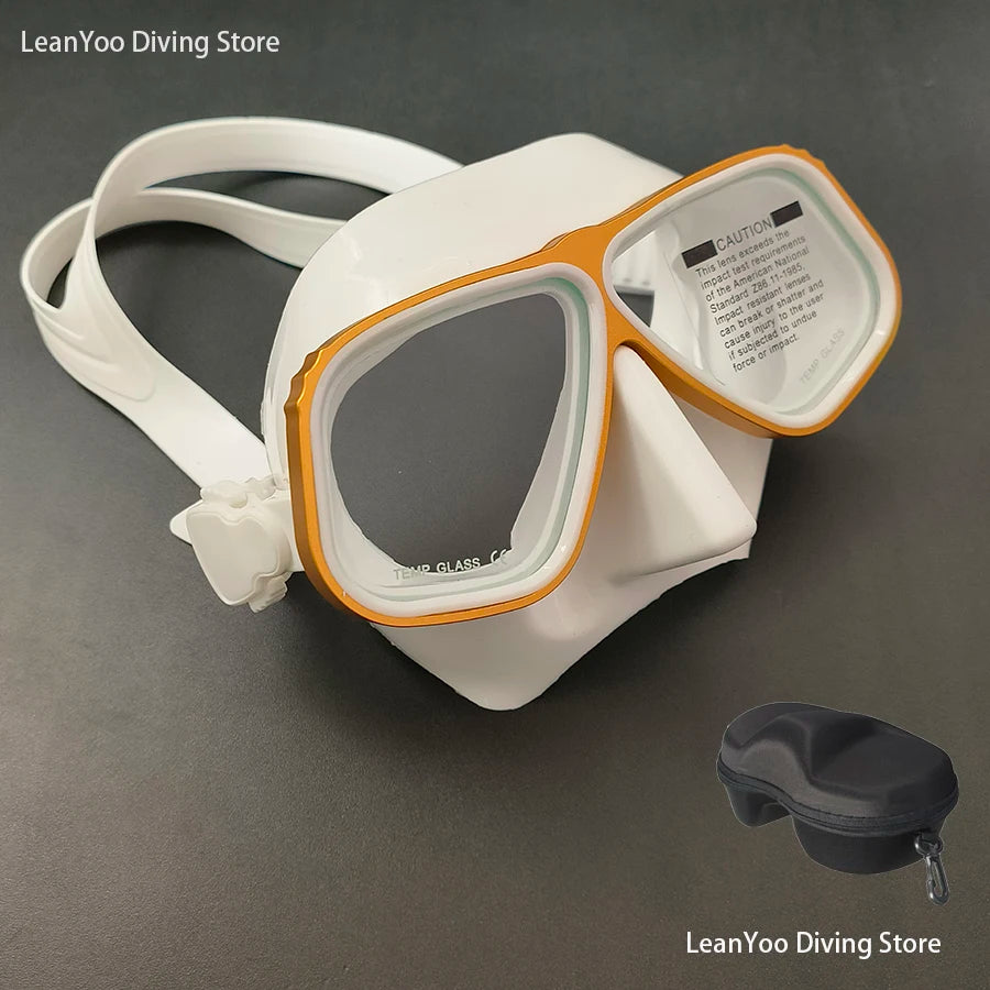 Superior Aluminium Freediving Goggles Similar Apollo Alloy Low Volume Diving Glasses Comfortable Scuba Mask with Black Box