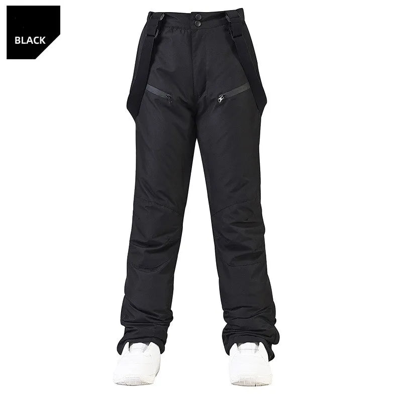 New Fashion Ski Pants Men Women Windproof Waterproof Snow Trousers Winter Snowboarding Suspender Pants with Waist Protection