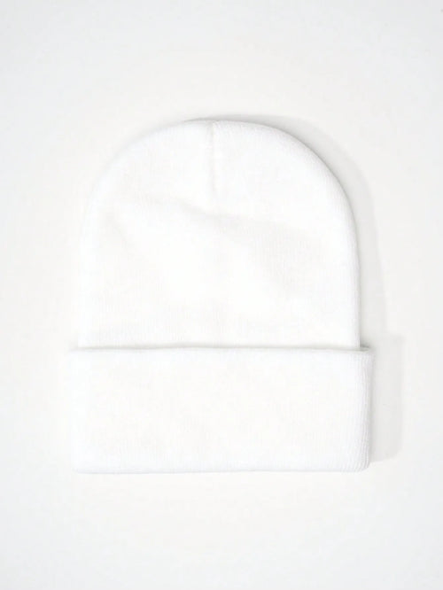 1PC Y2K Style Plain Knitted Beanie Hat Soft Acrylic Warm Skull Cap Cold Weather Fall Winter Daily Commute Outdoor Hat Halloween Streetwear Outfit Accessories For Women Girls