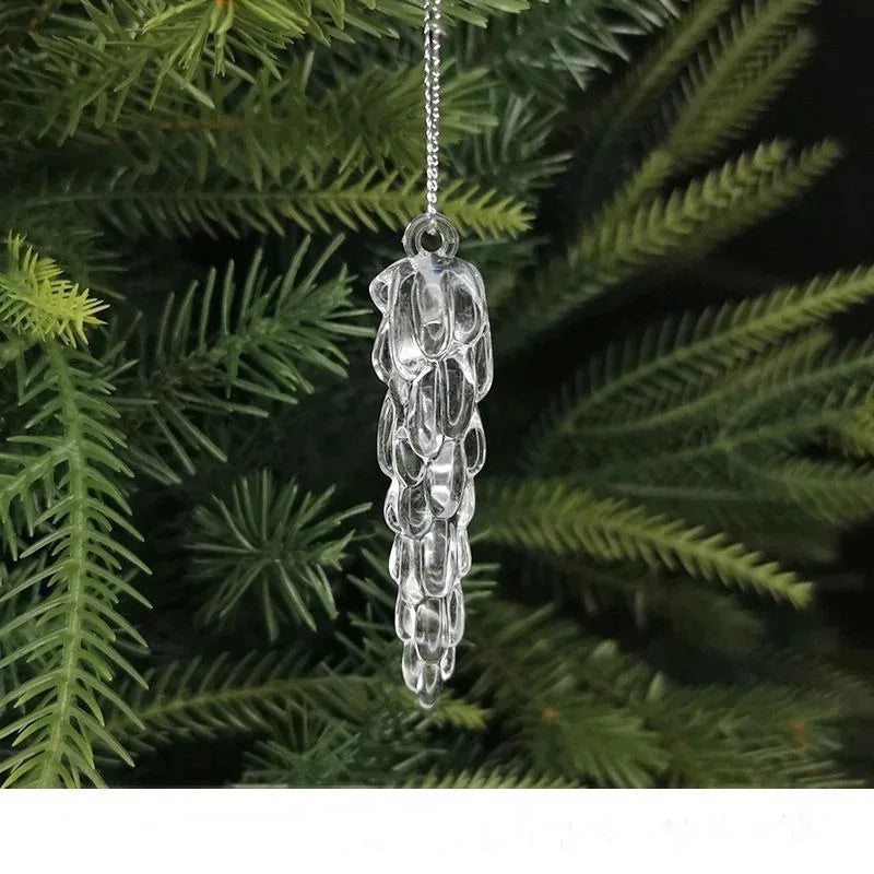 10Pcs Sparkling Snowflake Christmas Tree Hanging Pendant Decor Home Room Decoration Xmas Navidad DIY New Year Gift Wedding Decor