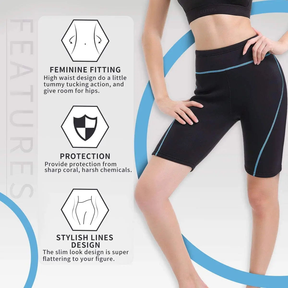 Women's Neoprene Shorts 2 mm Diving Shorts Keep Warm Suitable for Aerobic Surfing Swimming Cold Water Sports Sauna Sweat