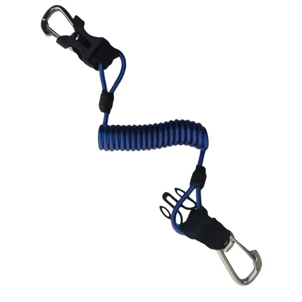 Scuba Diving Camera Coil Spring Lanyard with Quick Release Buckle & 316316 stainless steel Hook Scuba Retractable Strap