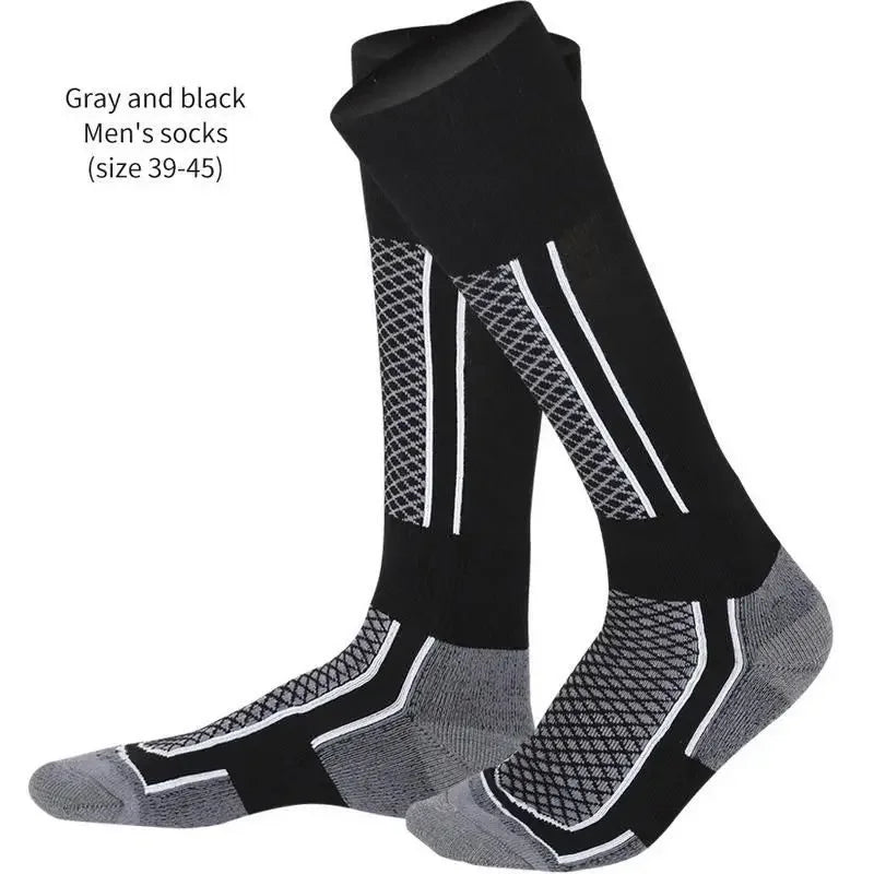 DIZETION 1 Pair Winter Warm Thickening Ski Stockings Hiking Socks For Women Men Children Anti-Cold Outdoor High Sports Stockings