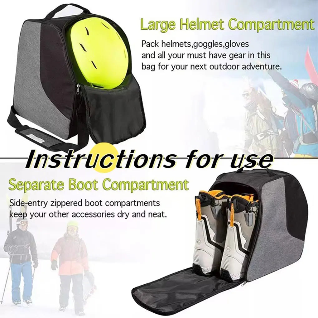 Ski Boot Bag Winter Outdoor Waterproof Ski Equipment & Ski Shoes Storage Bags Snowboarding Supplies Versatile & Durable﻿