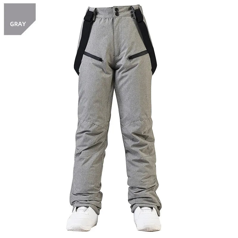 New Fashion Ski Pants Men Women Windproof Waterproof Snow Trousers Winter Snowboarding Suspender Pants with Waist Protection