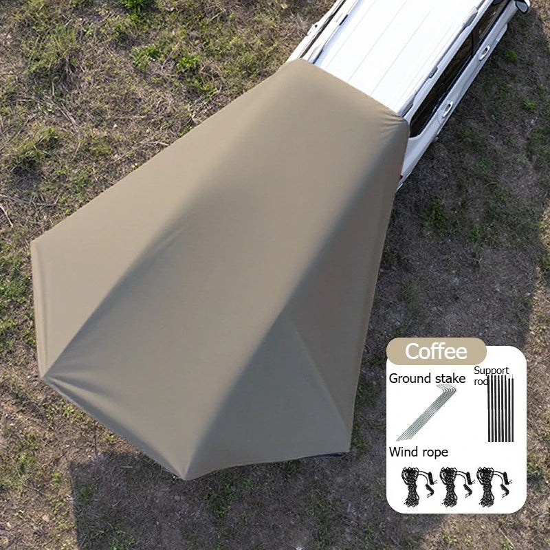 SUV car side canopy self-driving tour suction cup sunscreen silver-coated vinyl awning outdoor camping rear tent