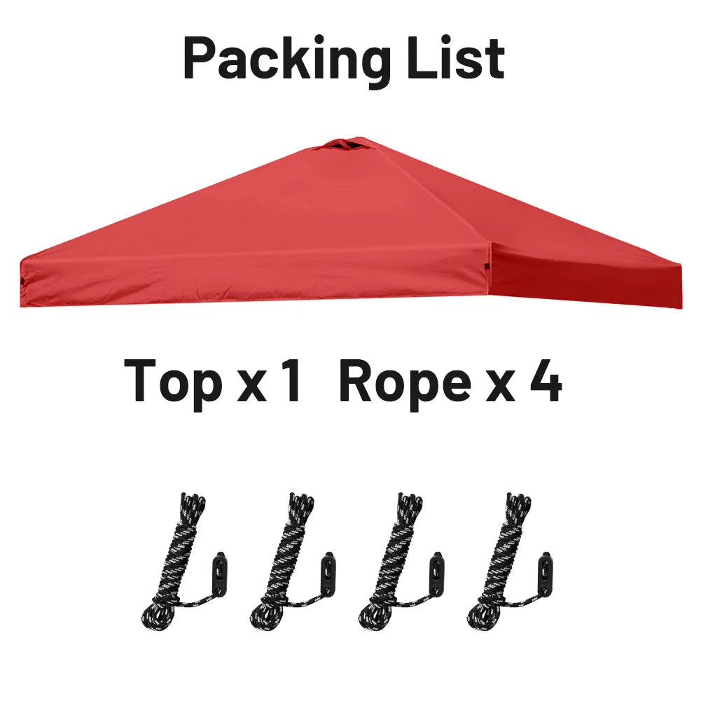 10x10 Pop-Up Canopy Tent Top Replacement with Roof Cover with Ventilation Waterproof Outdoor Garden Terrace Pavilion Sunshade