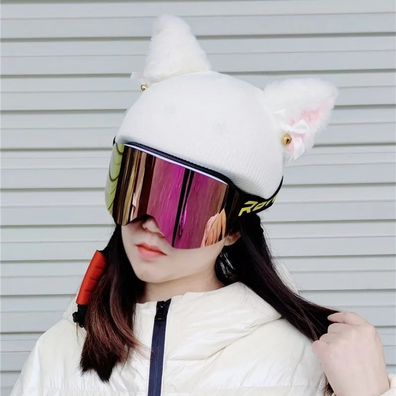 Ski Helmet decoration Skiing Helmet Cover Decor Snowboard Washable men women Outdoor Sports Cute Knitted Helmets Warm hat covers