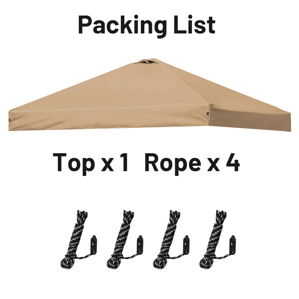 10x10 Pop-Up Canopy Tent Top Replacement with Roof Cover with Ventilation Waterproof Outdoor Garden Terrace Pavilion Sunshade