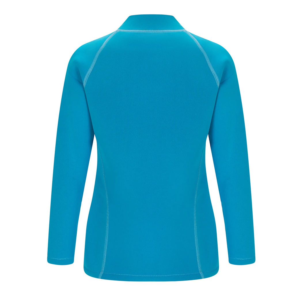Women 2mm Neoprene Wetsuit Top Stand Collar Long Sleeve Zipper Color Block Surfing Thermal Jacket for Swimming Snorkeling Diving