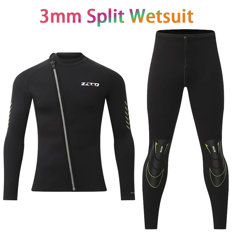 New 3mm Neoprene Wetsuit Men Women Thermal Cold Protection Split Diving Suit  Snorkeling Surfing Swim Jellyfish Protection