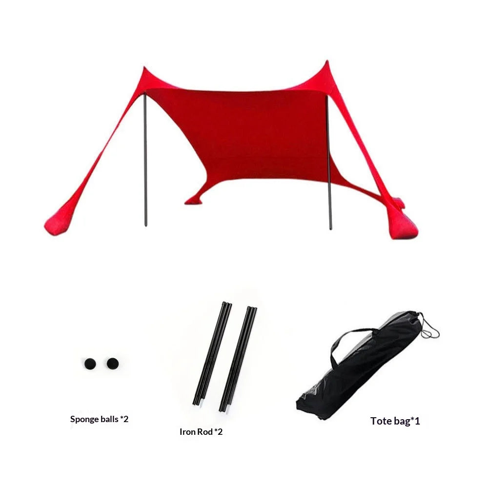 Home Beach Awning Outdoor Camping Sun Shade UV Protection Portable Windproof Beach Canopy with Storage Bag Camping Accessories