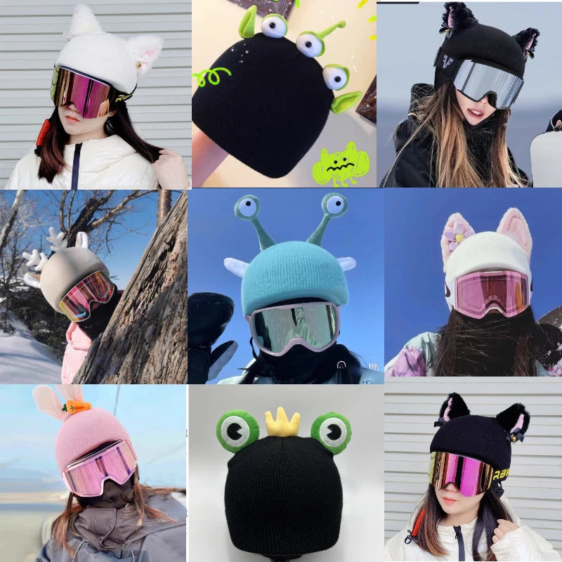 Ski Helmet decoration Skiing Helmet Cover Decor Snowboard Washable men women Outdoor Sports Cute Knitted Helmets Warm hat covers