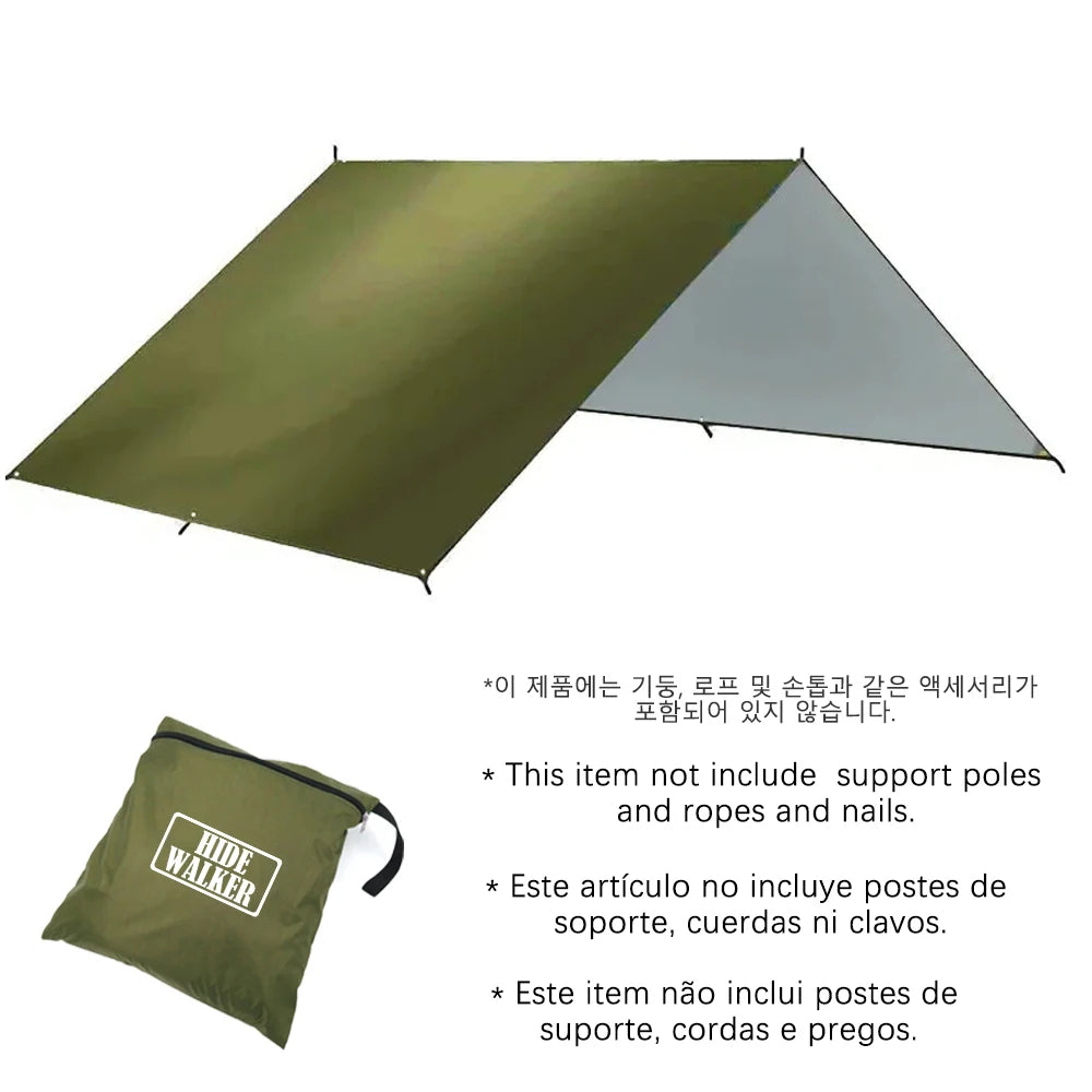 3x3 3x4 3x5 4x4 Sunshade Tarp Outdoor Camping Waterproof Awning Silver Coating UV Sun Shelter Picnic BBQ Lightweight Sun Canopy