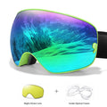 Anti-Fog SKI Goggles Snowboard Goggles UV400 with Night Vison Lens Men Women Teen Best Gift for Christmas and New Year