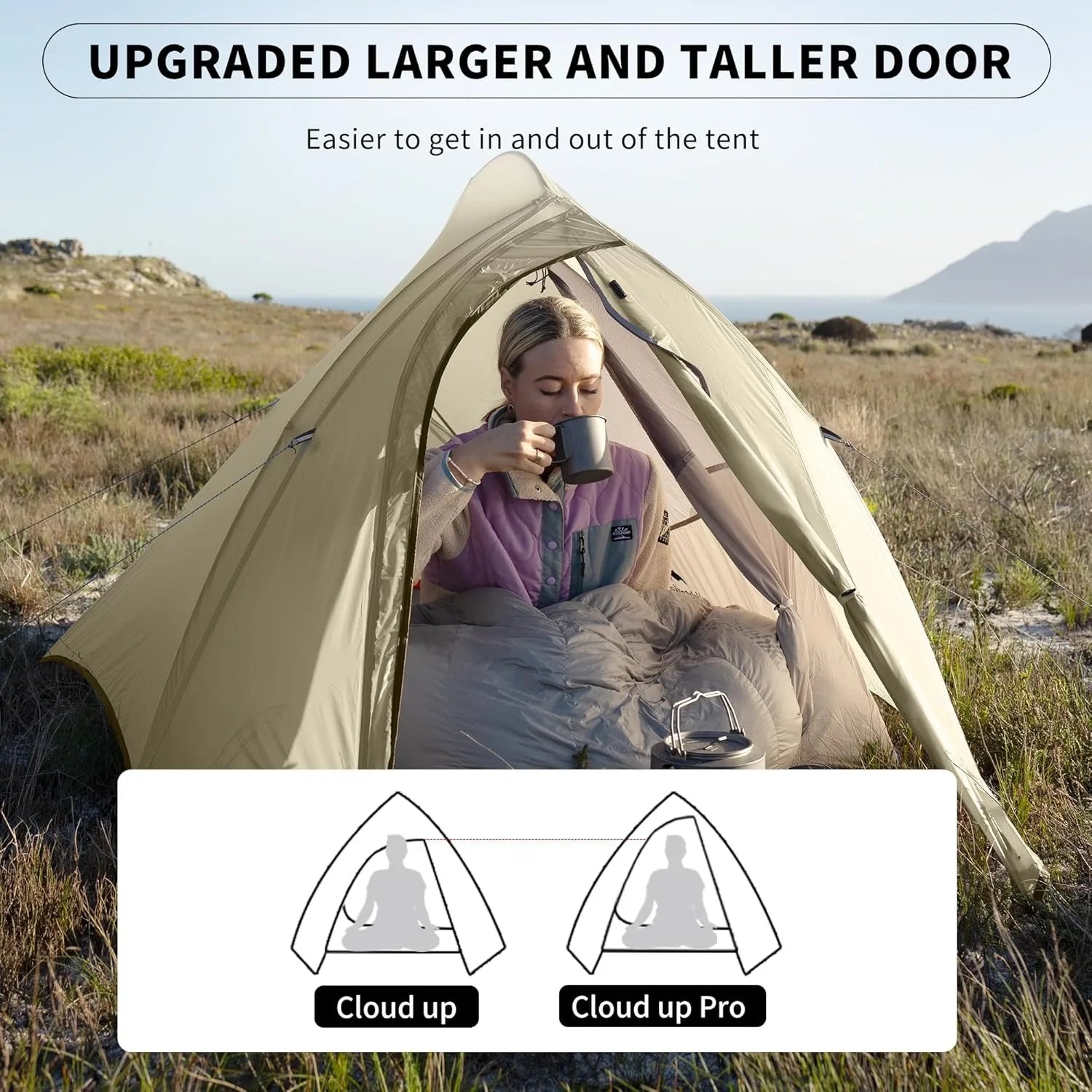 Naturehike Cloud Up Pro 1 2 3 Person Tent Outdoor Camping Tent Ultralight Waterproof Tent Free Standing Hiking Backpacking Tent