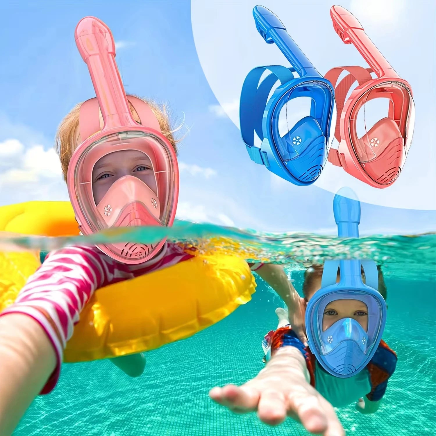 Underwater Scuba Anti Fog Full Face Diving Mask Snorkeling Respiratory Masks Safe Waterproof Swimming Equipment for Adult Kids