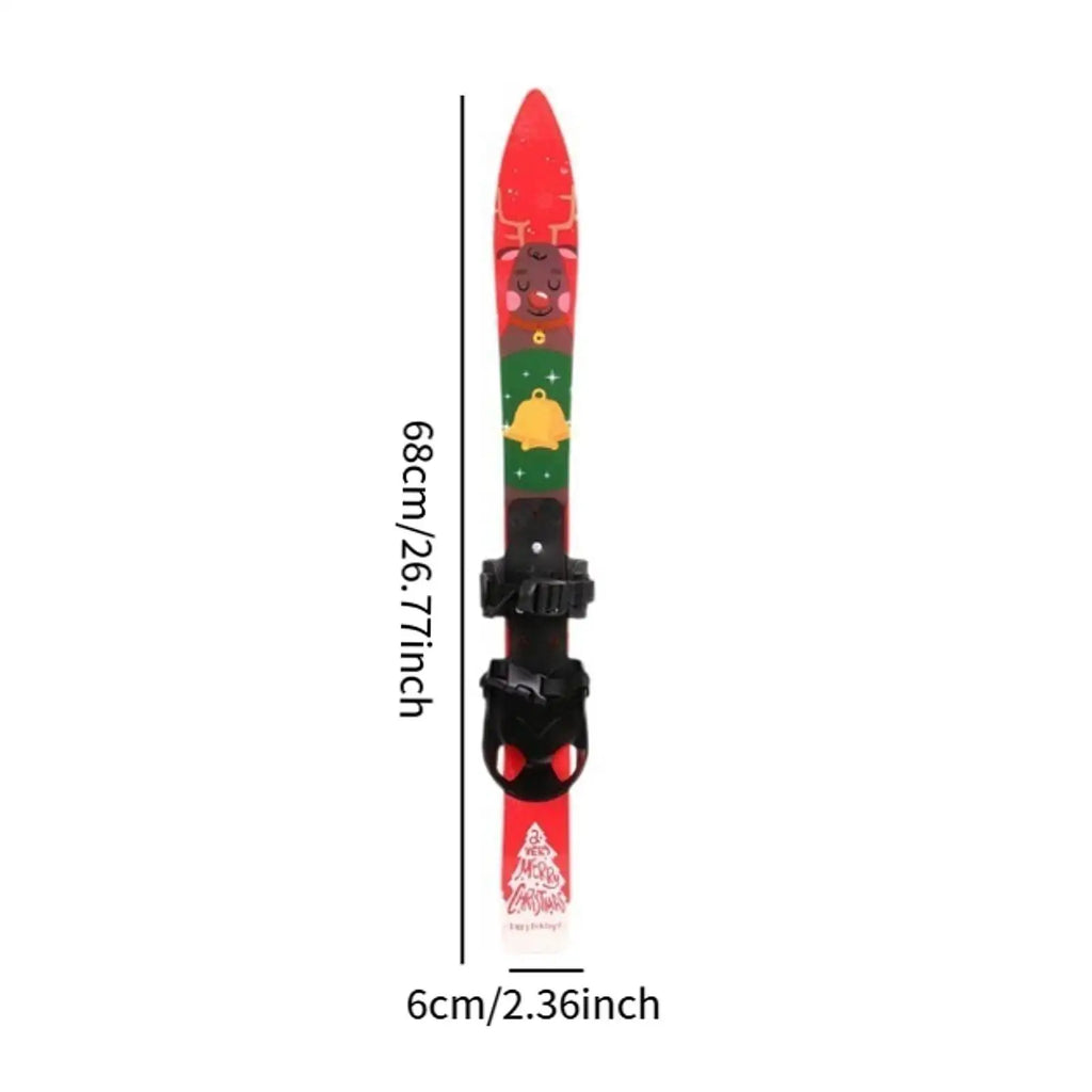 Short Skis for Snow Skiboards and Poles Snowboard Outdoor Snow Board Skiing Board for Aged 3-8 Years Old Children Skiblades
