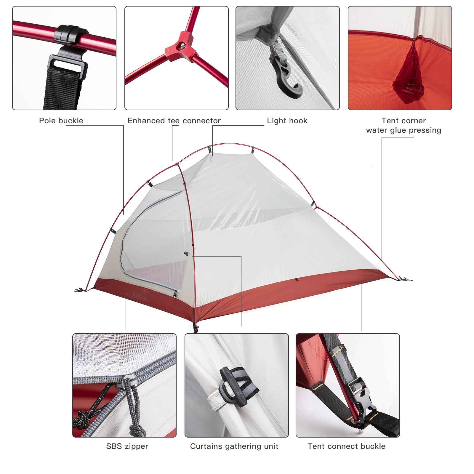 BISINNA Two Person Camping Tent Lightweight Waterproof Outdoor Trekking Travel Backpacking Hiking Fishing Cycling Tent
