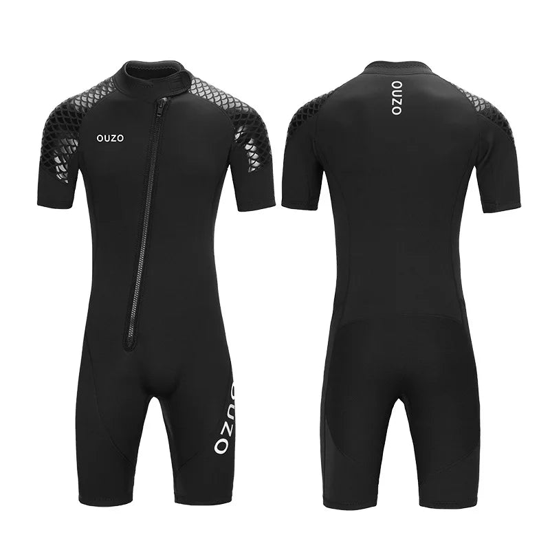 Mens Womens 3mm Short-sleeved Wetsuits Diving Surfing Suits Snorkeling Kayaking Spearfishing Freediving Swimming Full Body