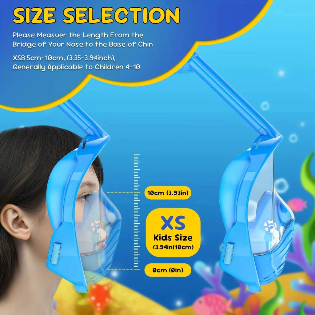 Underwater Scuba Anti Fog Full Face Diving Mask Snorkeling Respiratory Masks Safe Waterproof Swimming Equipment for Adult Kids