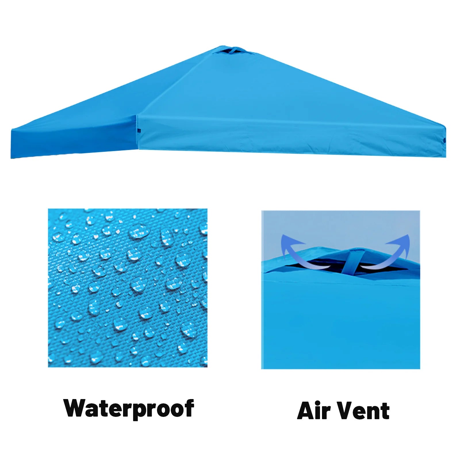 10x10 Pop-Up Canopy Tent Top Replacement with Roof Cover with Ventilation Waterproof Outdoor Garden Terrace Pavilion Sunshade