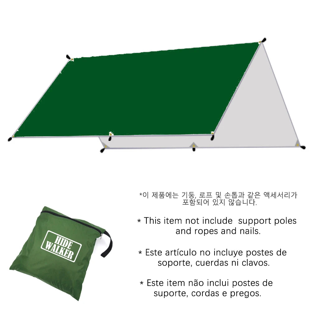 3x3 3x4 3x5 4x4 Sunshade Tarp Outdoor Camping Waterproof Awning Silver Coating UV Sun Shelter Picnic BBQ Lightweight Sun Canopy