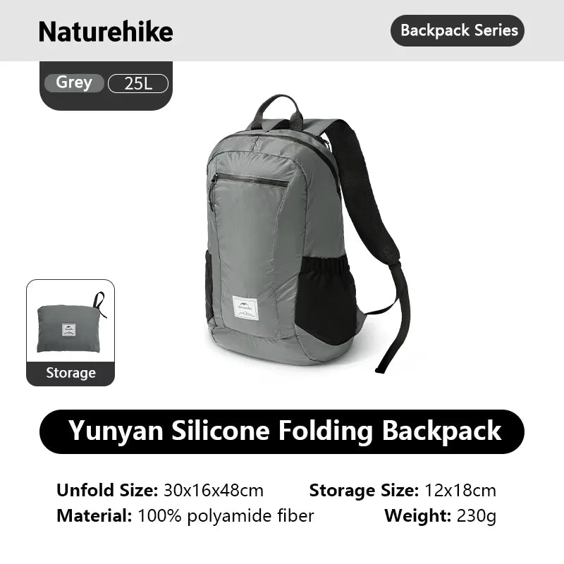 Naturehike Cloudy Goose 18L 22L Silicone Folding Backpack Lightweight Portable Waterproof Bag Outdoor Hiking Shoulder Skin Bags