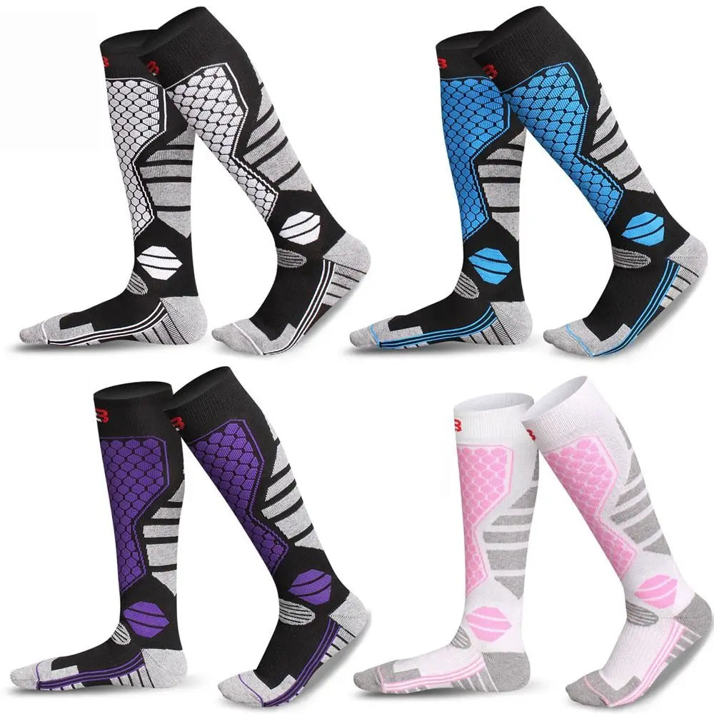 Winter Warm Ski Socks Anti-slip Thickened Breathable Compression Snowboard Socks Thermal Moisture-wicking Knee High Socks