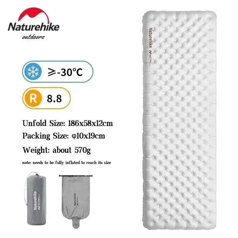 Naturehike Camping Mat 3.2/5.8/8.8 High R Value Ultralight Warm Inflatable Mattress Outdoor Portable Folding Inflatable Mats