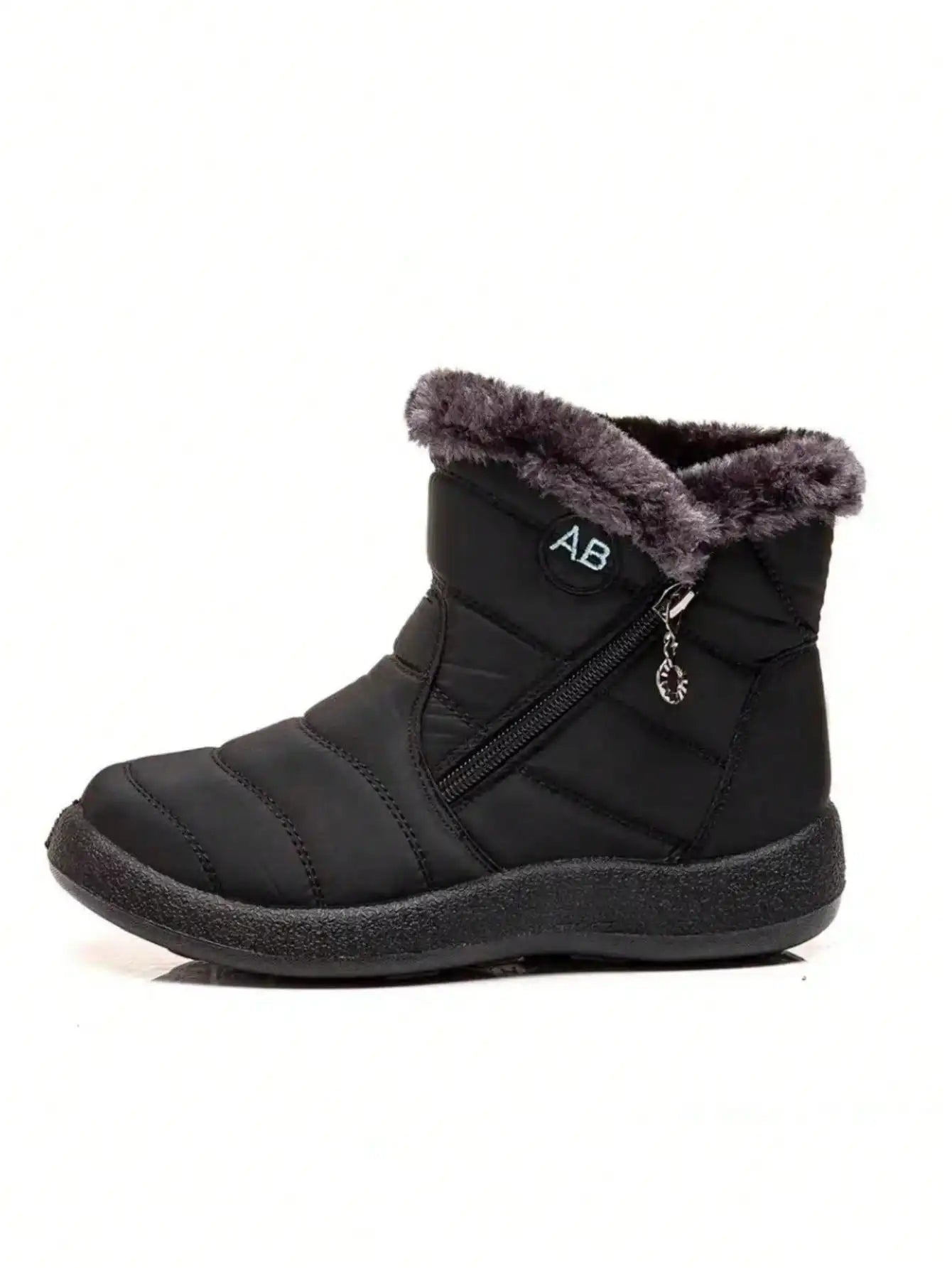 Women's Winter Snow Boots Faux Fur Lined Waterproof Ankle Booties Side Zipper Warm Outdoor Short Boots for Cold Weather