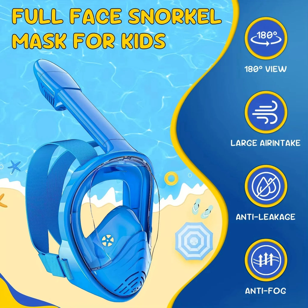 Underwater Scuba Anti Fog Full Face Diving Mask Snorkeling Respiratory Masks Safe Waterproof Swimming Equipment for Adult Kids