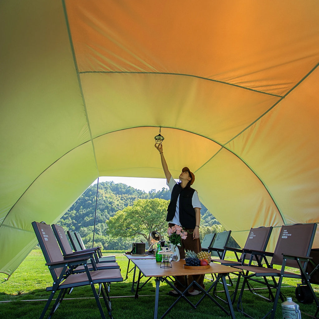 BISINNA Outdoor Camping Folding Portable Tunnel Large Canopy Coated with Silver Sunblock Shade Car Tent for Travel Picnic Beach