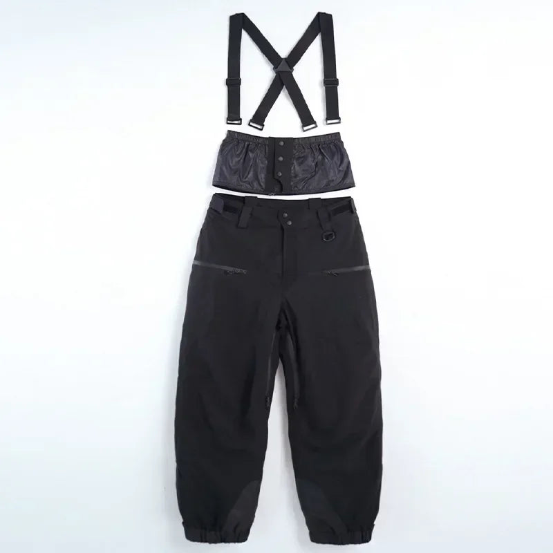 Ski Pants Outdoor Winter Thickening Warm Skiing Strap Overalls New Men Women Loose Snow Waterproof Windproof Snowboard Trousers