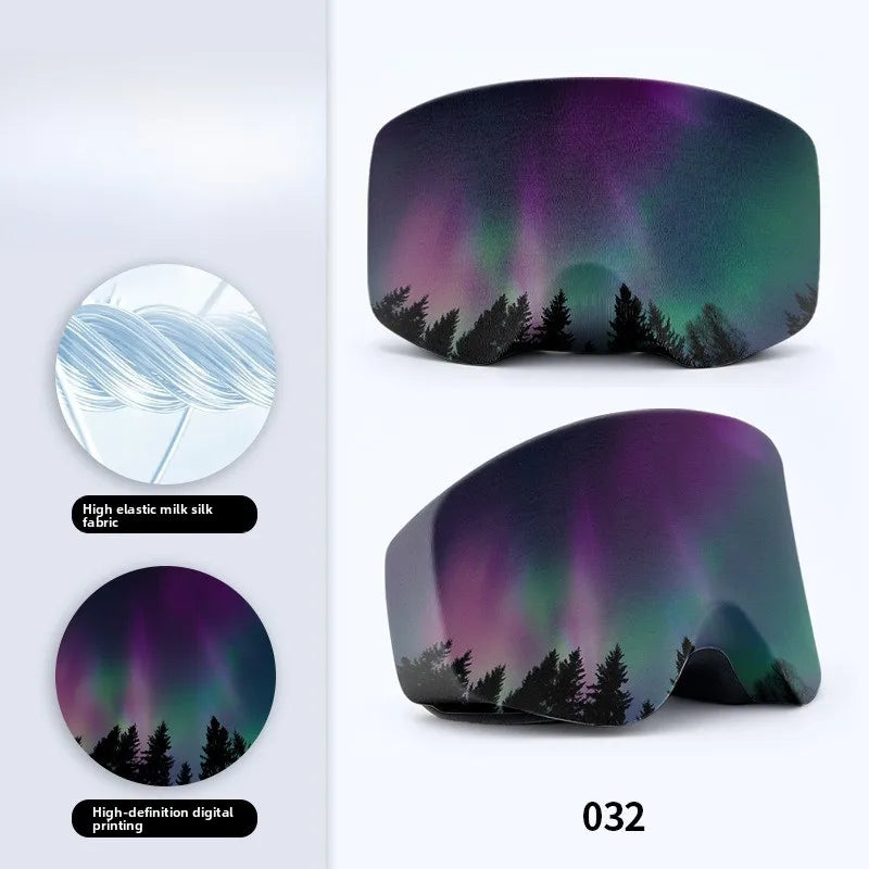 1/2/4/6Pcs Ski Goggles Protective Cover Fashion Snow Mountain Starry Print Portable Dust-proof Scratch-Proof Ski Eyewear Cover