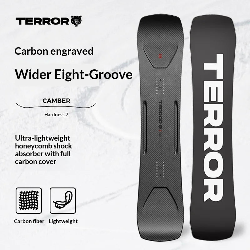 Carbon Fiber Freestyle Snowboard for Adults  Widened Lightweight Super Elastic Snowboard Men's Racing Board Carbon Fiber Skiing