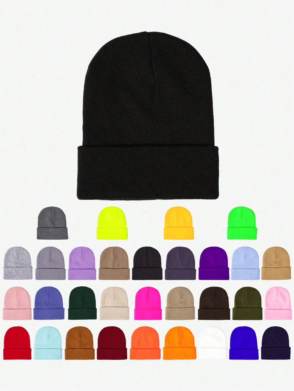 1PC Y2K Style Plain Knitted Beanie Hat Soft Acrylic Warm Skull Cap Cold Weather Fall Winter Daily Commute Outdoor Hat Halloween Streetwear Outfit Accessories For Women Girls