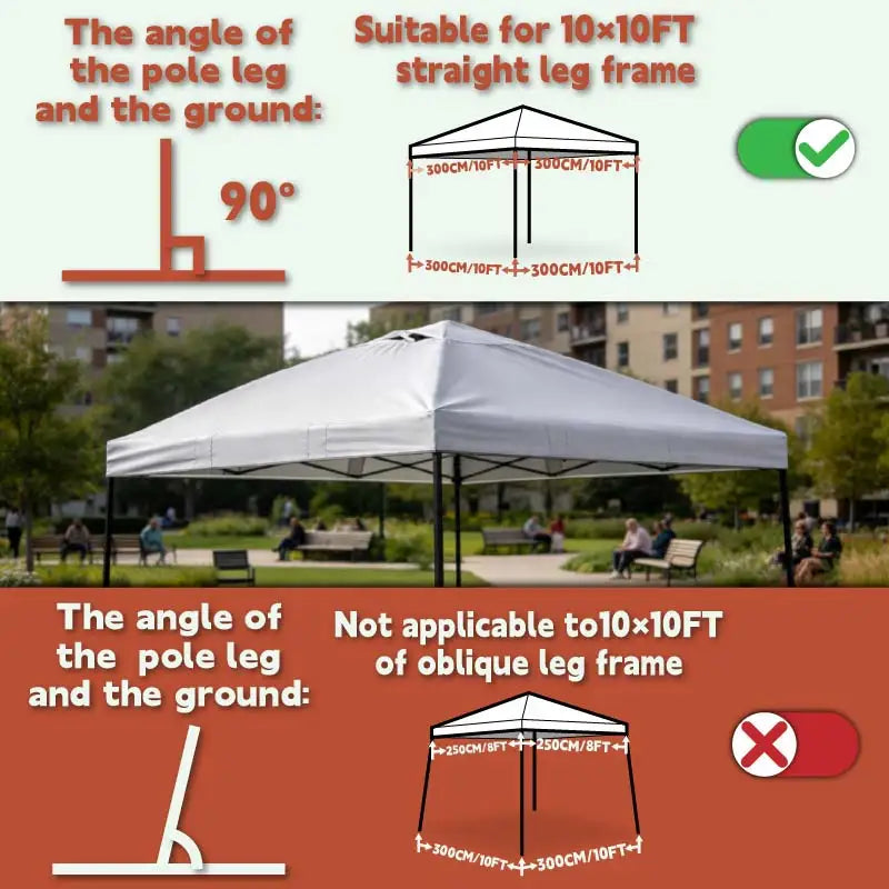 10x10 Pop-Up Canopy Tent Top Replacement with Roof Cover with Ventilation Waterproof Outdoor Garden Terrace Pavilion Sunshade