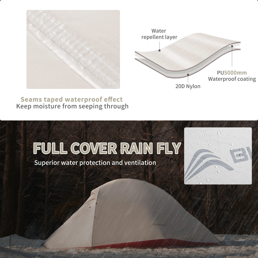 BISINNA Two Person Camping Tent Lightweight Waterproof Outdoor Trekking Travel Backpacking Hiking Fishing Cycling Tent