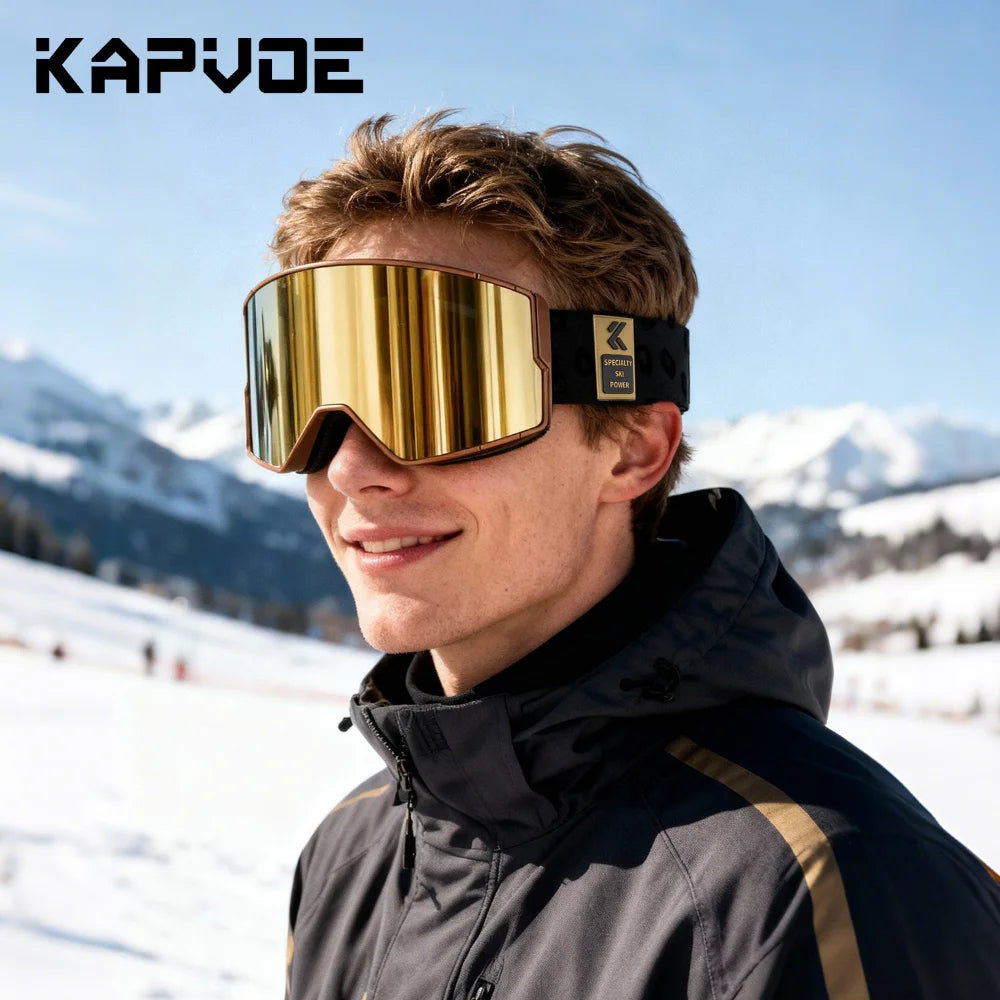 Kapvoe Photochromic Snow Goggles Ski Snowboard Anti-Fog Mask for Men Women Eyewear UV400 Protection Glasses Snowmobile Winter