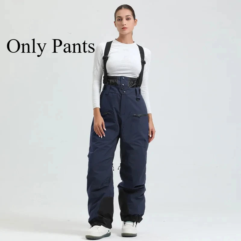New Ski Pant Solid Snow  Women Windproof Waterproof Snow Pants Warm Breathable Thickened Winter Outdoor Snowboarding Trousers