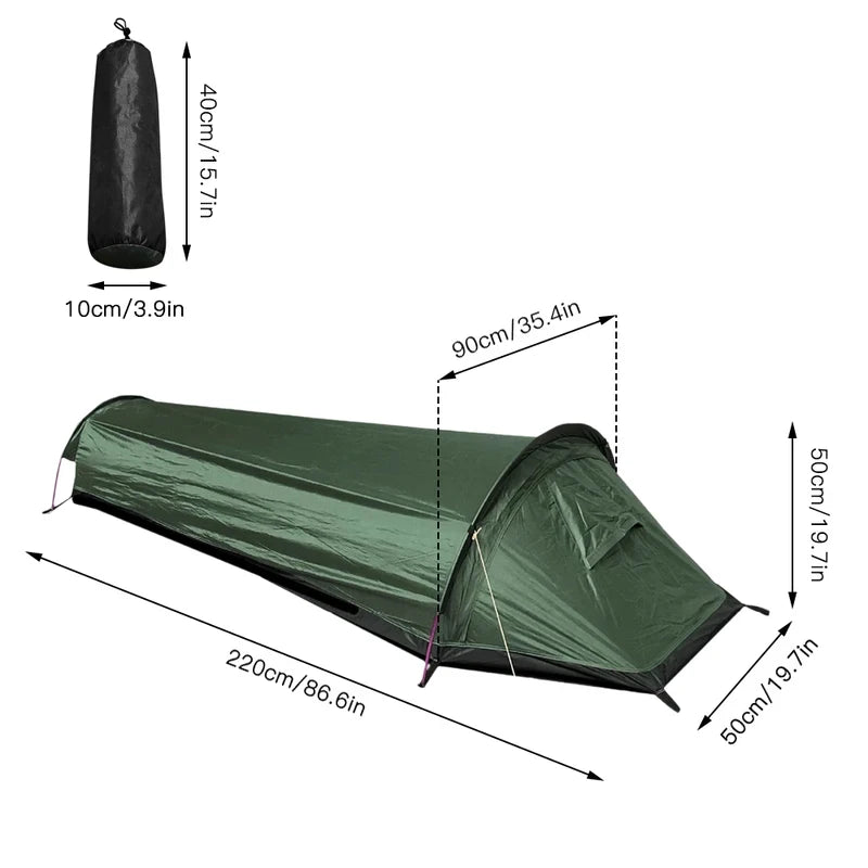 Single-person camping tent Ultra-lightweight compact outdoor sleeping bag Tent Large Capacity Waterproof Backpack Tent cover Hik