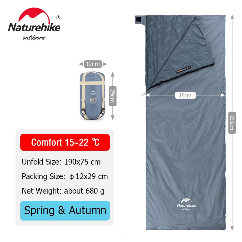 Naturehike lw180 Sleeping Bag Ultralight Sleeping Bag Spring Summer Sleeping Bag Outdoor Hiking Camping Sleeping Bag